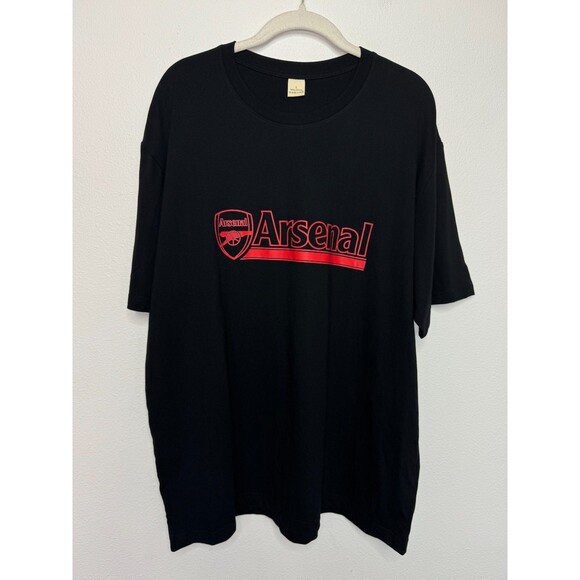 Arsenal Large Graphic Tee Black Cotton Short Sleeve Crew Neck Soccer Retro NWOT - Picture 1 of 7